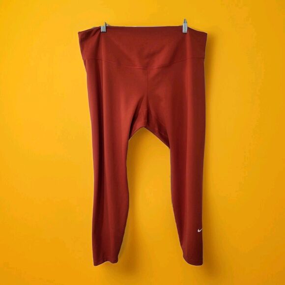 Nike Dri Fit Women's Leggins Burnt Orange Size 2X - Picture 1 of 5